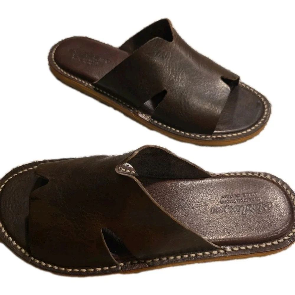 NICE Astorflex Haichflex Brown Leather Sandals Size 44 Made In Italy Vera Pelle